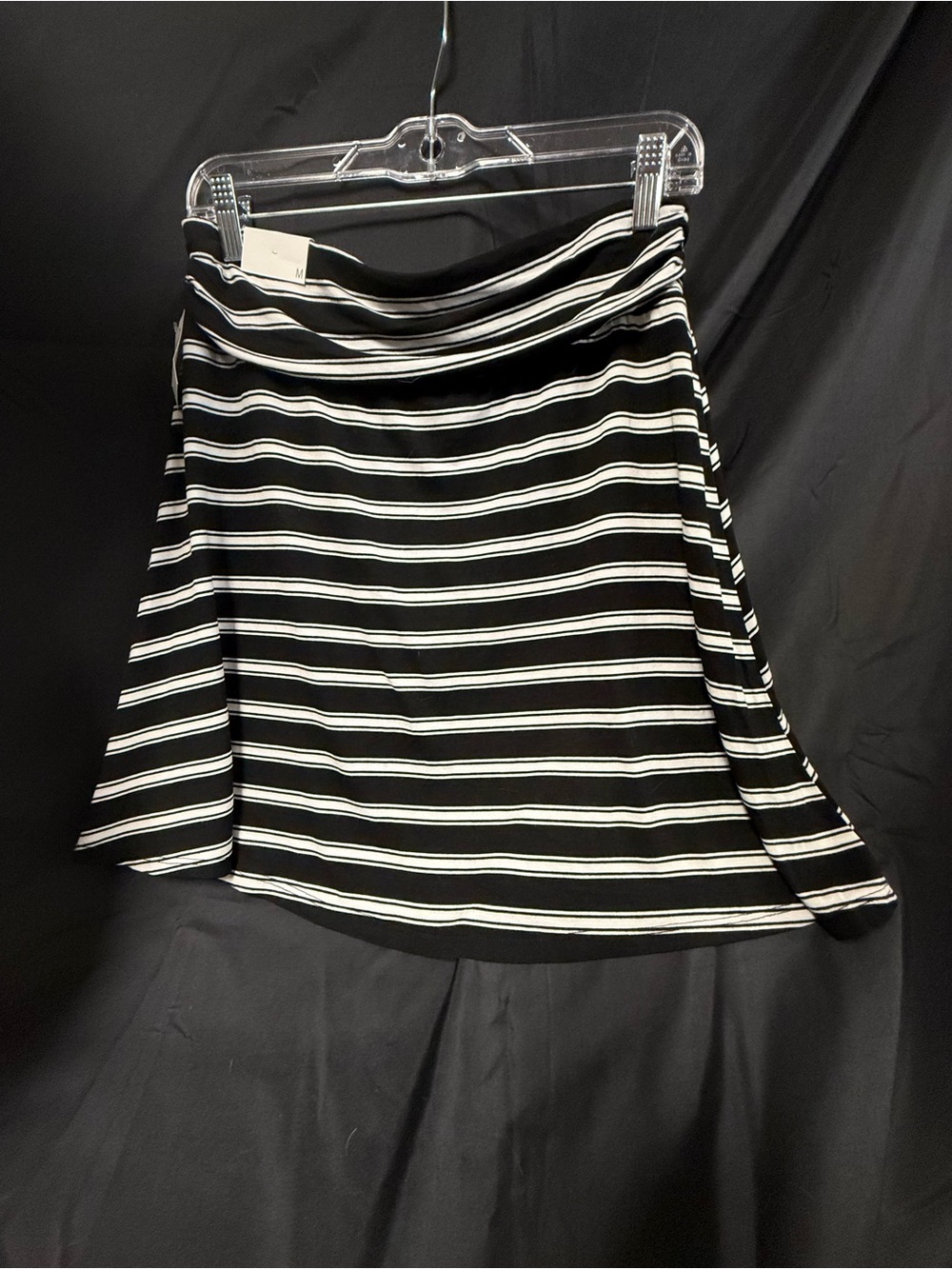 Maurices Black and White Striped A-Line Skirt